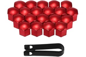 freneci 20pcs 17mm Universal Radmutter Kappe Radschrauben Radmuttern Schrauben Abdeckungen mit Entfernung Werkzeug Set - rot