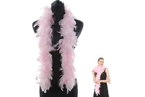 QIBZI Boa, Sciarpa di Piume Rosa, striscia Decorative Pheasant Feathers, piuma Accessories (120CM)