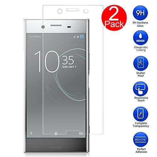 MaxKu Sony Xperia XZ Premium Schutzfolie, [2 Stück] Glasfolie Hartglas 9H Hardness Panzerglas Displayschutz Anti-Kratz Displayschutz für Sony Xperia XZ Premium