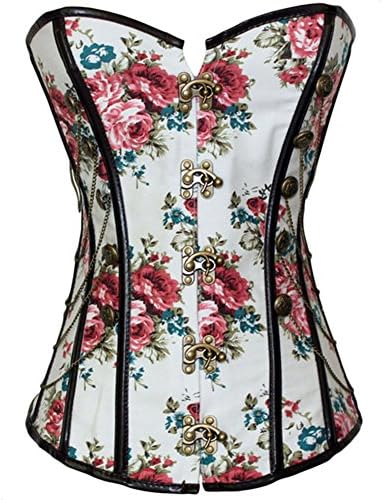 PULABO Women Steampunk Corset Floral Waist Training Corset Gothic Waist Trainer