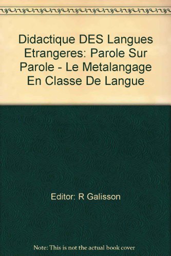couverture de : Parole sur parole Didactique DES Langues Etrangeres
