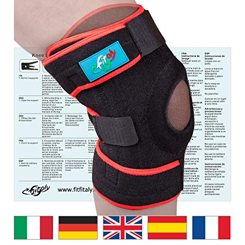 Ginocchio compressione manica rilievi di ginocchio del ginocchio del gancio di sostegno con cinghie di compressione regolabili per dolori articolari e artrite sollievo L Abbigliamento sportivo