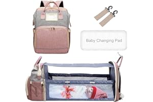BURSUN Baby Wickeltasche/Rucksack, lässiger Wickelrucksack, multifunktionaler Großraum-Reiserucksack mit Wickelauflage und Schnullertasche für Mama und Papa.