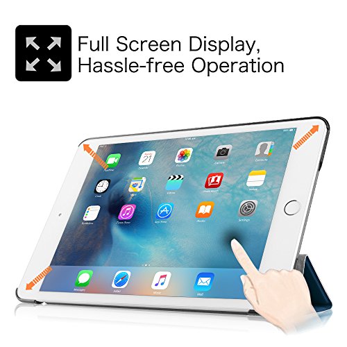 iPad Mini 4 Hülle – Fintie Ultradünn Superleicht Smart Cover Schutzhülle Tasche Case mit Ständer und Auto Sleep / Wake Funktion für Apple iPad mini 4, Marineblau - 6