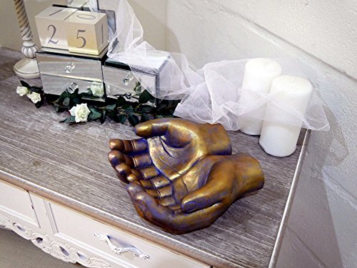 Garden-Mile-Vintage-Effet-Bronze-Ouvert-Mains-Sculpture-Prsentoir-Fantaisie-Salle-De-Bain-Support-Porte-Savon-Boite--Bijoux-Uniques-Dco-Shabby-Chic-Maison-Support-De-Tlphone-Portable