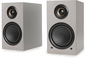 Triangle - Altoparlanti Attivi LN01A - Altoparlanti Libreria Bluetooth con Amplificatore 2 x 50W - Audio HD - Ingressi Phono/Platino Ottico e Uscita Subwoofer - 165 x 291 x 225 mm - Grigio Lino