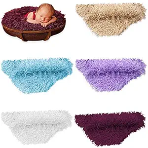 Bembika Newborn Faux Fur Artificial Fur, Newborn Photography Props Basket Stuffer Blanket Purple (50 * 80cm)