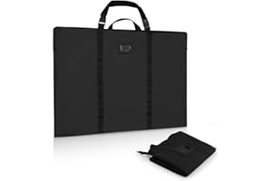 WISEPRO A1 Art Portfolio Case, Artwork Painting Folder Bag with Multi Handles, Slim Waterproof Carrying Storage Bag for Canvas Paintings, Mounted Art,Cardboard, Photography(24" x 36") (Black)