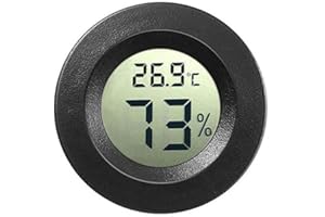 JEDEW 1-pack Mini Digital Hygrometer Gauge Indoor Thermometer, Temperature Humidity Meter for Humidifiers Greenhouse Reptile Guitar Case, Fahrenheit (℉) or Celsius(℃) (Schwarz -1 pack)
