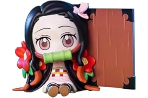 XESAGSNV Desktop Decorative Sculptures, PVC Sculptures, Cake Decorations, Demon Slayer Cartoon Character Ornaments, Anime ornaments, Color Box Packaging(Kamado Tanjirou) (Flower Kamado Nezuko)