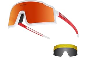Queshark Ciclismo Gafas de sol Gafas de bicicleta para hombres Mujeres 1 Lente polarizada 2 HD Anti UVA UVB Para MTB Bicicleta de carretera Correr Pesca Senderismo