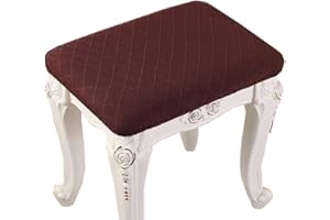 AQIGR 2/4 Pack Elastic Rectangle Bar Stool Covers Stretch Vanity Stool Cover Jacquard Chair Seat Slipcovers Counter Stool Cover Saddle Seat Covers Washable for Wooden Metal Bench