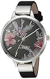 Nine West Damen Datum klassisch Quarz Uhr mit Leder Armband NW/2045BKBK