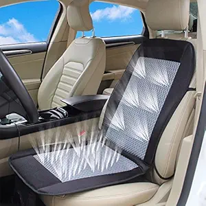 wowobjects 12V Car Breathable Fabric Autoson Summer Cooler Seat Cushion Cover with Fan