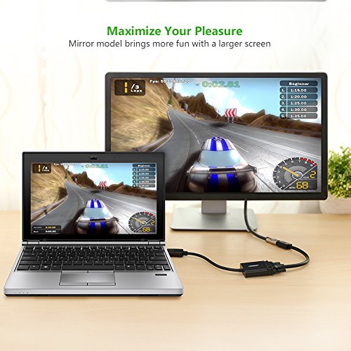 Aktive Displayport auf DVI Adapterkabel UGREEN DP Stecker zu DVI Buchse Konverter AMD/ATI Eyefinity kompatibel 1080p für Grafikkarten / Apple und PC / Beamer / Monitor - 2
