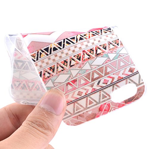 iPhone 5 5S SE Case para Apple iPhone 5 5S SE Funda Silicona  Asnlove funda y carcasas de Crystal Clear Gel TPU Silicona Flexible Ultra Slim Goma Estilosa Caja de Trasera Protecctora Back Shell Case Alta Resistencia y Flexibilidad Dise  o Varios Pinturas Case para iPhone 5 5S SE-Totem tribale rosa blanco