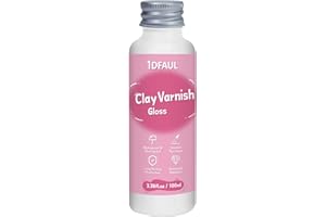 1DFAUL 100ml Clay Varnish Sealant, Gloss Finish Air Dry Clay Glaze to Prevent Clay Cracking Yellowing, Scratch Resistant, Waterproof (Gloss)