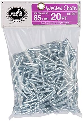 Pet Champion 20ft Welded Chain Tie Out for Dogs up to 85 Pounds