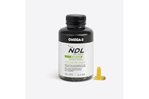 NDL Pro-Health Omega 3 - Aceite de Pescado con Alta Concentración de EPA y DHA – Suplemento Puro para Salud del Corazón, Cerebro, Vista y Articulaciones – Antiinflamatorio Natural - 120 Cápsulas
