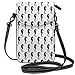 Produktbild Women Small Cell Phone Purse Crossbody,Seahorse Silhouette Pattern Sea Creatures Theme Monochrome Aquatic Animals