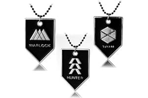 MAYDEE 3 Stück Destiny Halskette Hunter Warlock Titan Anhänger Emblem Halskette Ghost Iron Banner 2