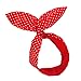 Sea Team Bows Red with White Polka Dots Double Wide Headwrap Cotton Headband