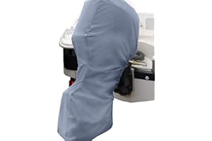 Boat Motor Covers COOSOO Outboard Motor Cover with 420D Heavy Duty Oxford Fabric Extra PVC Coating Waterproof Outboard Engine for mercury Covers Boat cover (Silver, Fits 15-20 HP)