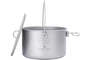 iBasingo Set di pentole da Campeggio Set di pentole da Esterno Kit Pasticcio da Cucina Ciotola in Titanio Padella con Manico Pieghevole Stoviglie da Viaggio da Picnic