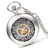 LANCARDO Taschenuhr Vintage Herren Damen Uhr Analog mit Metall Kette Weihnachten Geschenk LCD100567