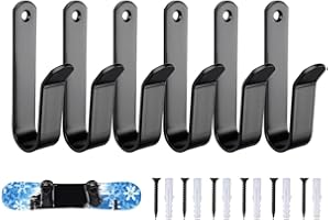 Abiyou 6 Piezas Soporte de Pared para Snowboard, Horizontal Soporte para Snowboard con Tornillos, Soporte de Pared para Monopatín, Snowboard Skateboard Wall Mount, para Esquís, Esquís largos, Patines