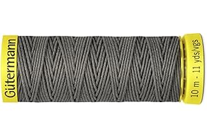 DIE STOFFTANTE Elasticfaden | Smokgummi | Gütermann Creativ | 10 m Spule | 11 Farben (1505 grau)