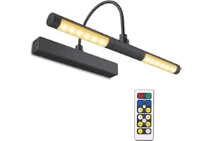 HONWELL Picture Light wite Remote Control, Wireless Battery Operated LED Painting light Wall Lights, 13" Rotatable Light Head with 3 Lighting Modes, Dimmable Display Lamp with Timer for Dartboard Art