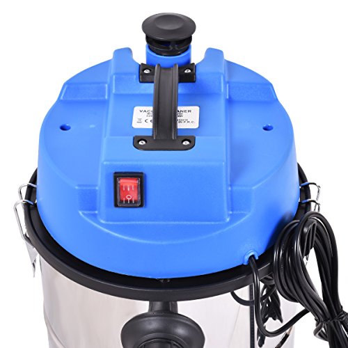 Costway Industriestaubsauger Mehrzwecksauger Nass-Trockensauger mit Zubehör 1800W 30L Edelstahl - 4