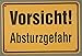 Produktbild Qualitäts - Aluminium Schild Achtung! Absturzgefahr 200x300 mm geprägtes Aluschild 0,6 mm Alu