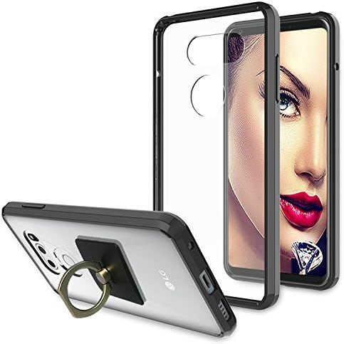 athchu LG V30 Phone Case LG V30 Plus Phone Case LG V30S Phone Case With Phone Stand, [Anti-Scratch] [Shock Absorption] [Air Hybrid] Ultra Slim Shockproof Bumper Phone Cases Cover For LG V30 -CB Black
