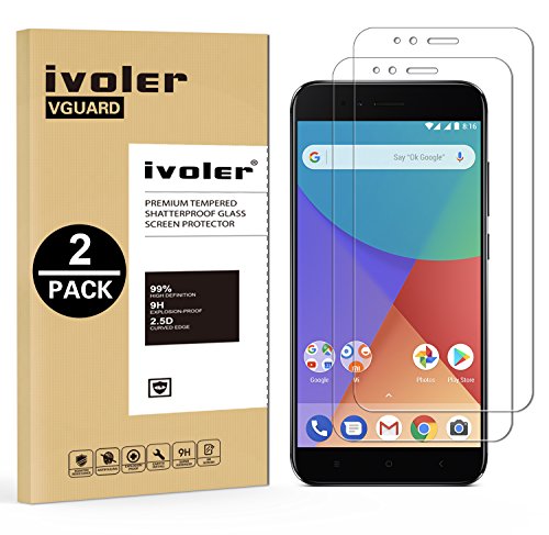 [2-Unidades] Protector de Pantalla Xiaomi Mi 5X, iVoler Cristal Vidrio Templado Premium Para Xiaomi Mi 5X / Xiaomi Mi A1...