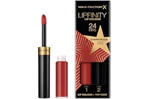 ‎MAX FACTOR Max Factor Lipfinity Lip Colour Rising Stars Collection, 90 Starstruck, langanhaltender Lippenstift + feuchtigkeitsspendender Top Coat, bis zu 24h Halt, mit präzisem Applikator, 2.3 ml + 1.9 g