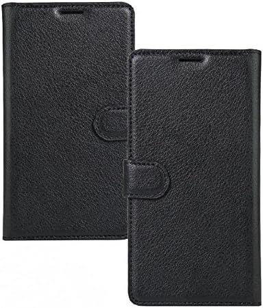 Vodafone Smart First 7 Case Custom Made BookStyle PU Leather Wallet Flip With Credit / Debit Card Slot Case Skin Cover (Black Book Case)