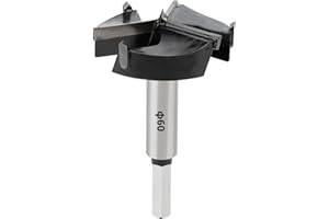 SUQIN Wiertło Forstnera 60 mm wiertło do drewna z trzonkiem sześciokątnym,Professional Wiertło sednik do wiercenia w miękkim lub twardym drewnie, fornirowanym i nielaminowanej płycie wiórowej