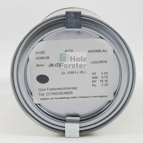 Gori 88 Compact Holz Lasur Sonderfarbton 4170 Antikblau, 0,75Liter - 3