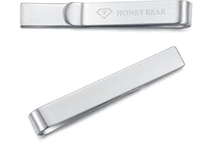 Honey Bear Skinny Clip Pasador de corbata - Para Hombre/Chicos Necktie, Acero inoxidable,Boda Negocio Regalo,4cm