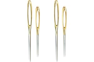 B Baosity 4 Stück 2 Größe Nähnadeln Stopfnadeln Sticknadel Stecknadel mit extra großem Öhr für Dicke Wolle und Bänder