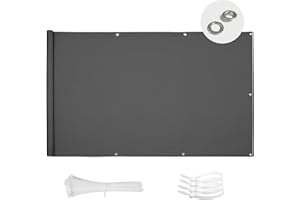 SUN BLOCK Schermi Protettivi Frangivista Balcone 90x300cm,Copri Ringhiera Balcone Esterno per Privacy e Sicurezza Telo Frangivista per Recinzione Adatto per Balconi e Ringhiere e Giardino,Antracite