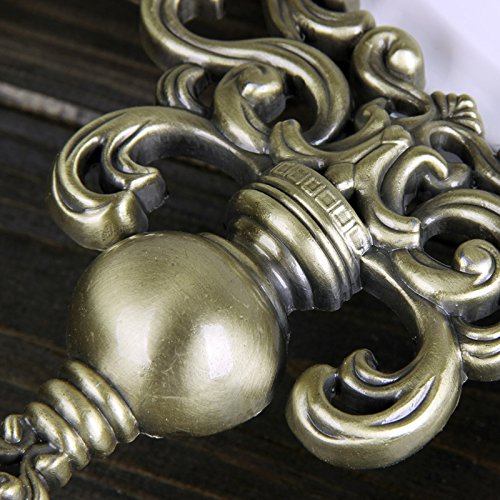 HENSE 13-Zoll-Antik Retro Dekorative Holz Uhren Ultra-Mute Silent-Quarz-Uhrwerk aus Holz Wanduhr mit Schaukel Pendel HP06 (Weiß) - 4