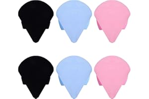 ERUINFANG Puderquaste 6 Stück Makeup powder puff Mini Gesicht Makeup Sponge Wiederverwendbar Make up Schwamm Make-up Puderquaste für Loses Puder oder Foundation Rouge (Schwarz Blau Rosa)