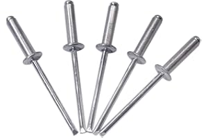 Marcopol, 400 remaches ciegos de 4 x 16 mm, tipo abierto de cabeza de cúpula, DIN 7337, remaches de aluminio y mandril de acero, 400, 4 x 16 mm, Plata