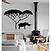 Produktbild Silhouette Wandaufkleber Neuheiten Vinyl Wandtattoo Rhino Natur Baum Landschaft Tier Aufkleber Farbe Wandbild Tapete Wandtattoo 82X56Cm