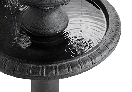 Eco Solaray „Windsor“ Doppelstöckiger Vogelbad-Brunnen mit Beleuchtung (H 84 cm) - 6