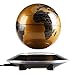 Price comparison product image Easy Eagle Magnetic Levitation Floating Globe World Map with Multi-Color LED Base for Desk Decoration (Gold-Black) - 6 inch