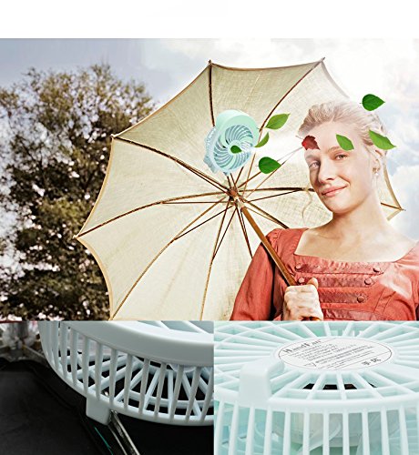 EJBOTH Mini USB New Sprühen Wasser Ventilator, Tragbarer Ventilatoren Tischventilatoren Fan Akku Faltbarer Mit Hängen und Metall Clip für Laptop Computer Desktop Zimmer Büro Outdoor Reisen Etc [Grün] - 7